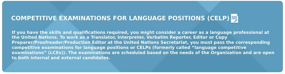 Competitive examinations for language positions or CELPs