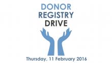 Donor Registry Drive, 11 February 2016
